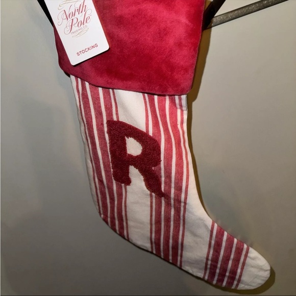 NWT north pole trading co Christmas stocking letter R - Picture 1 of 5